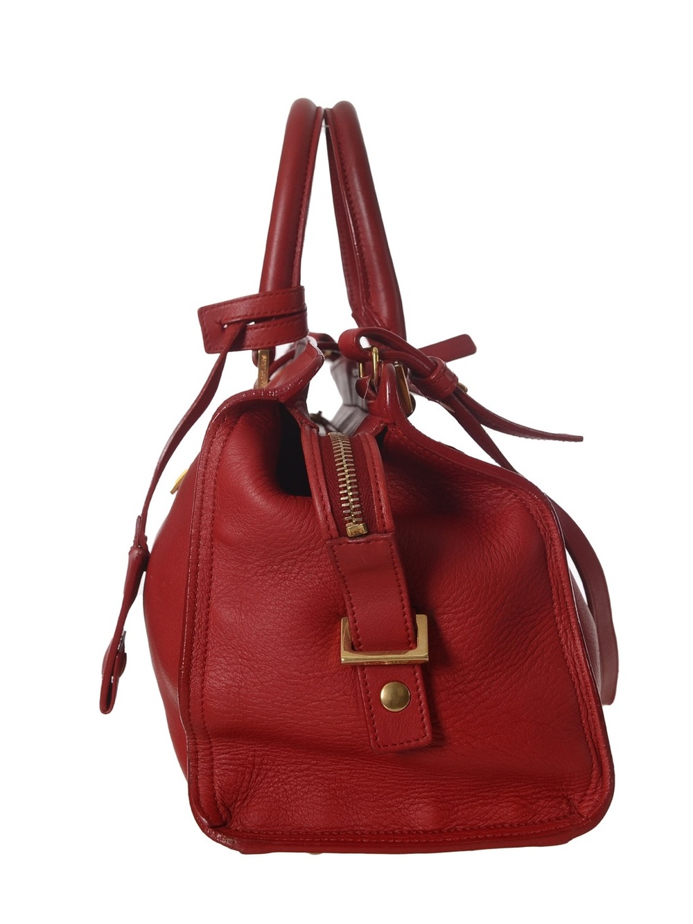 ♥️Saint Laurent Paris Cabas Red Leather 'Y' Top-Handle Satchel♥️ - Picture 3 of 16
